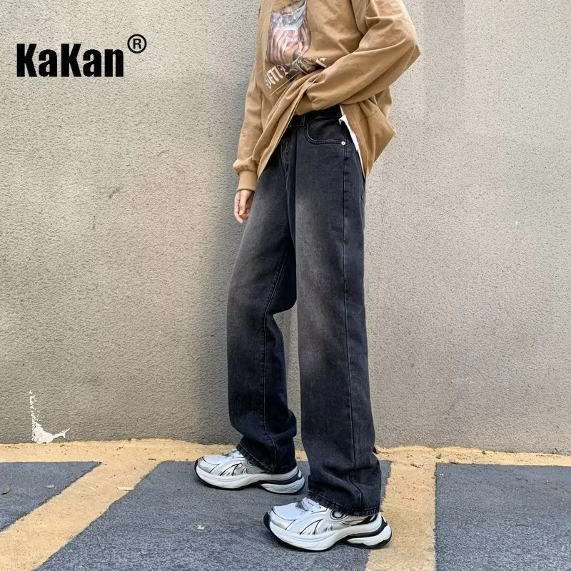 Мужские джинсы в стиле Хай-стрит Kakan свободные европейском и американском