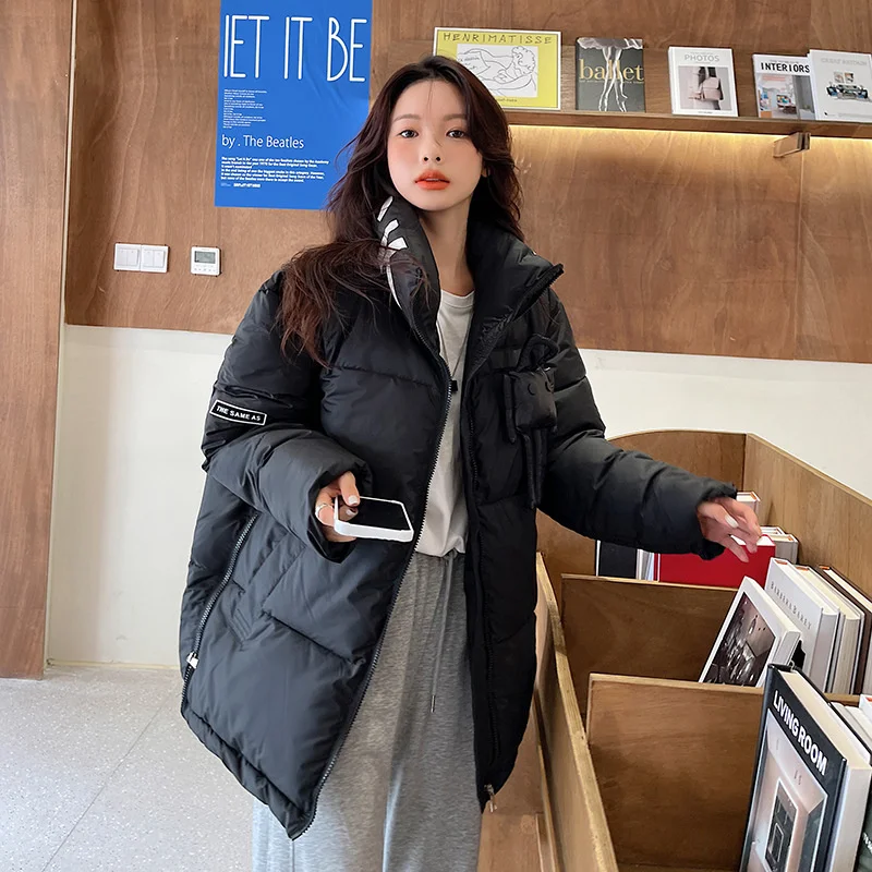 Cotton Parkas Coats For Women 2022 Winter Korean Padding Jackets Thicken Warm High Neck Coat Fashion Multi-color Women Coat