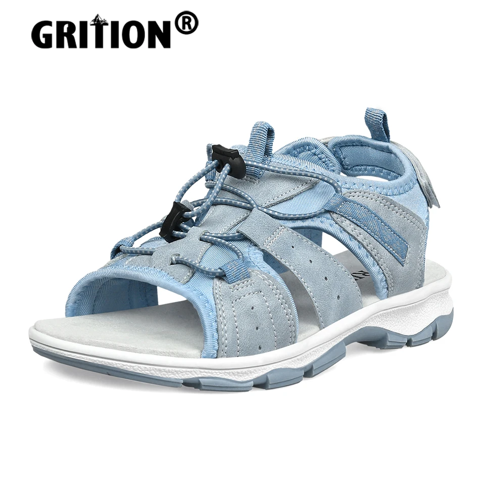 GRITION Womens Summer Sandals 2022 Casual Beach Shoes Non Slip Sports Outdoor Hiking Trekking Fashion Breathable Pink Size 36-41