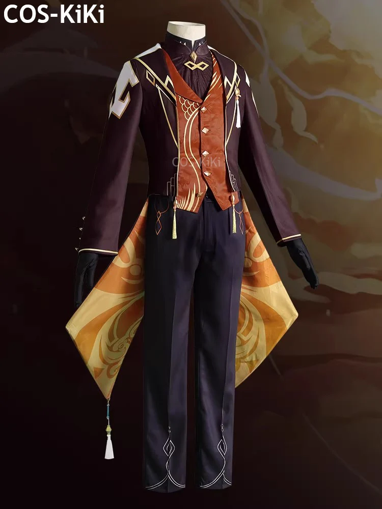 Костюм COS-KiKi Genshin Impact Zhongli для концертных игр великолепный красивый костюм косплея