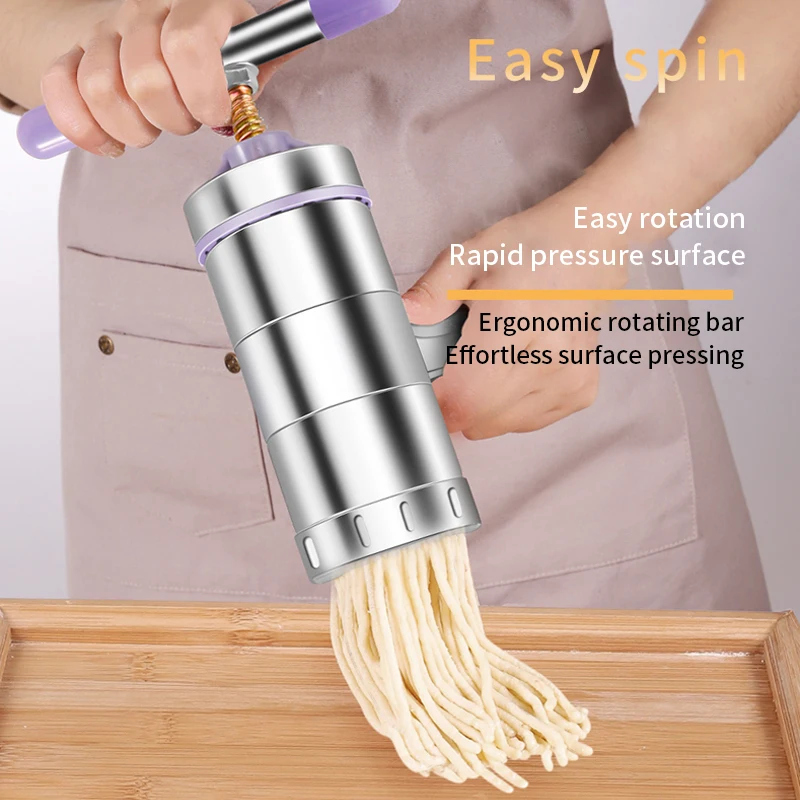 

5 Mould Household Manual Noodle Maker Fresh Stainless Steel Roller Press Pasta Machine Cookware Making Spaghetti Kitchen Tools
