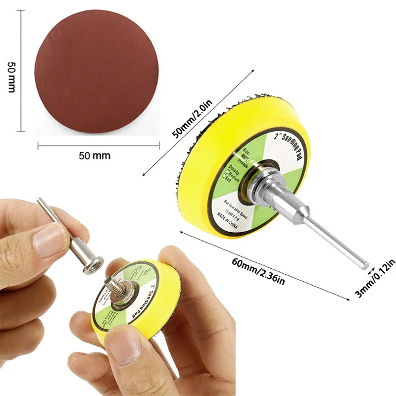 60 шт. 1/2 дюйма 25/50 мм набор шлифовальных дисков 100-2000 абразивных полировальных