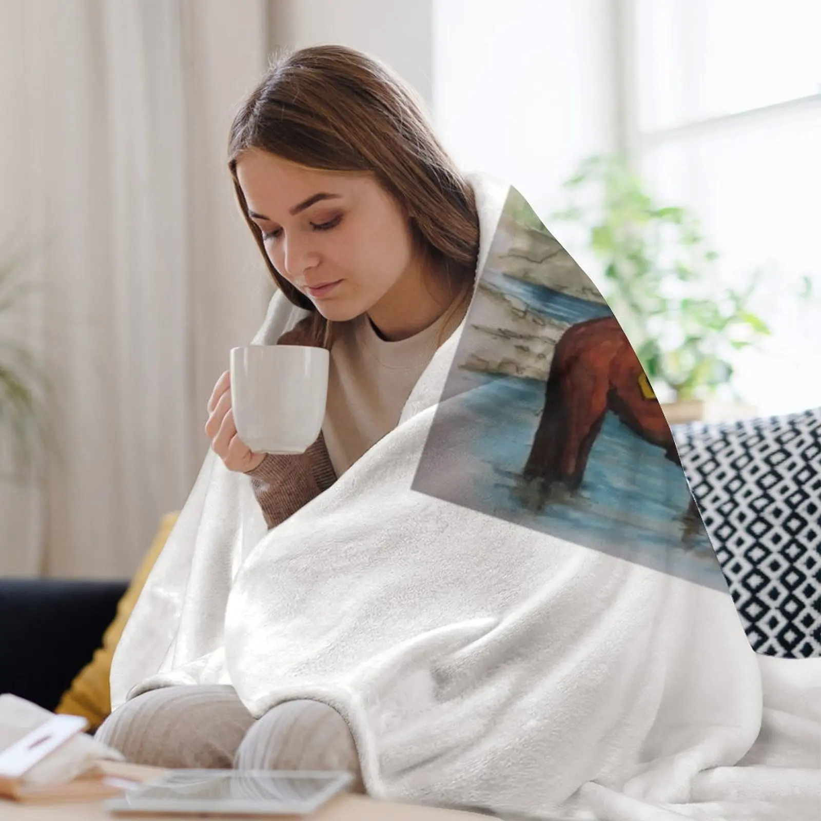 РМП. Одеяло из красного сергера на спине мягкие модные одеяла для диванов пикника