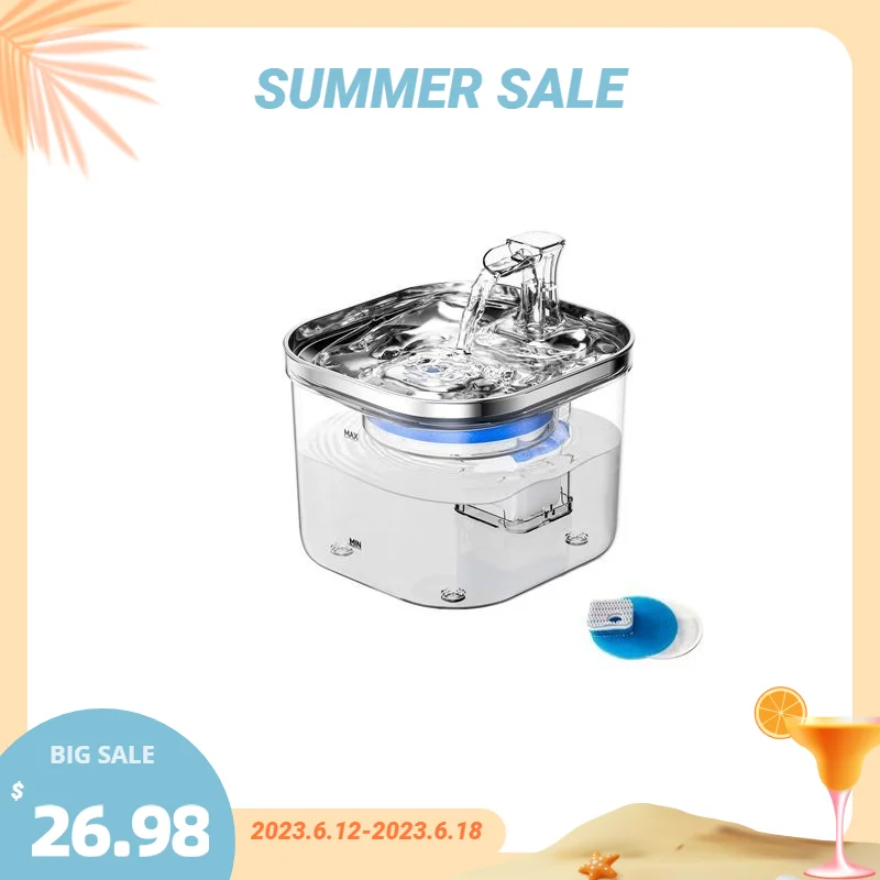 

Large Capacity Cat Feeder Automatic Pet Smart Dog Waterer Fountain With Filter Dispenser Stainless Steel Cat Drinker Supplies