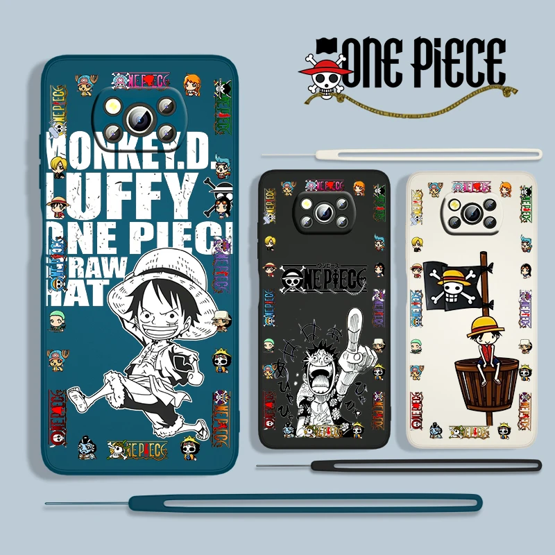 

ONE PIECE Boy Anime For Xiaomi POCO X3 NFC F3 GT M4 M3 M2 Pro C3 X2 11 Ultra 5G Silicone Liquid Rope Phone Case Funda Coque Capa