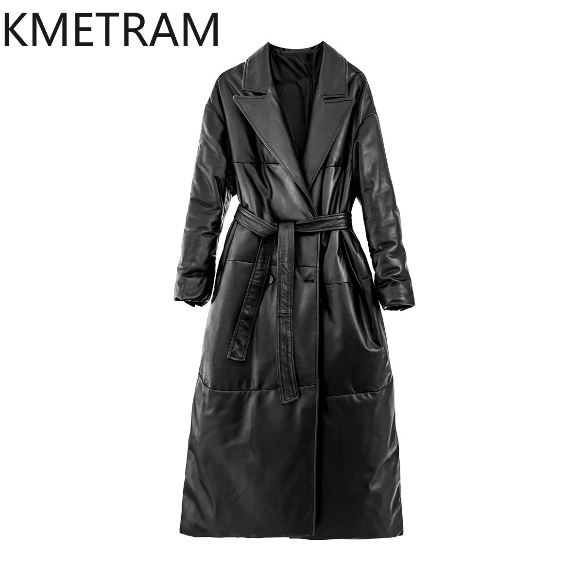 Белая куртка-пуховик из натуральной кожи с гусиным пухом женская одежда длинные