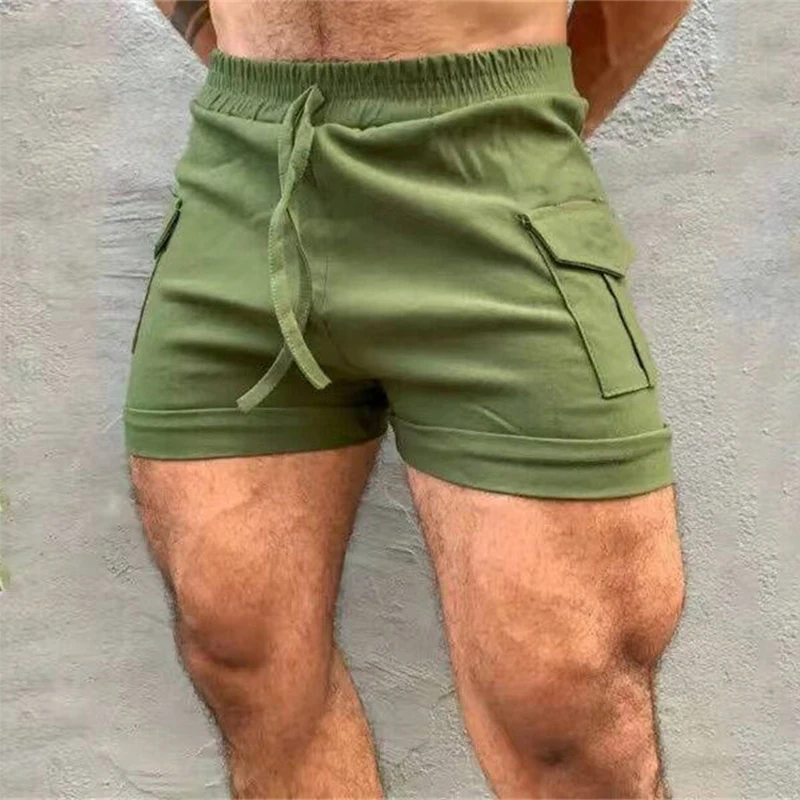 Шорты Мужские приталенные с карманами модные повседневные однотонные