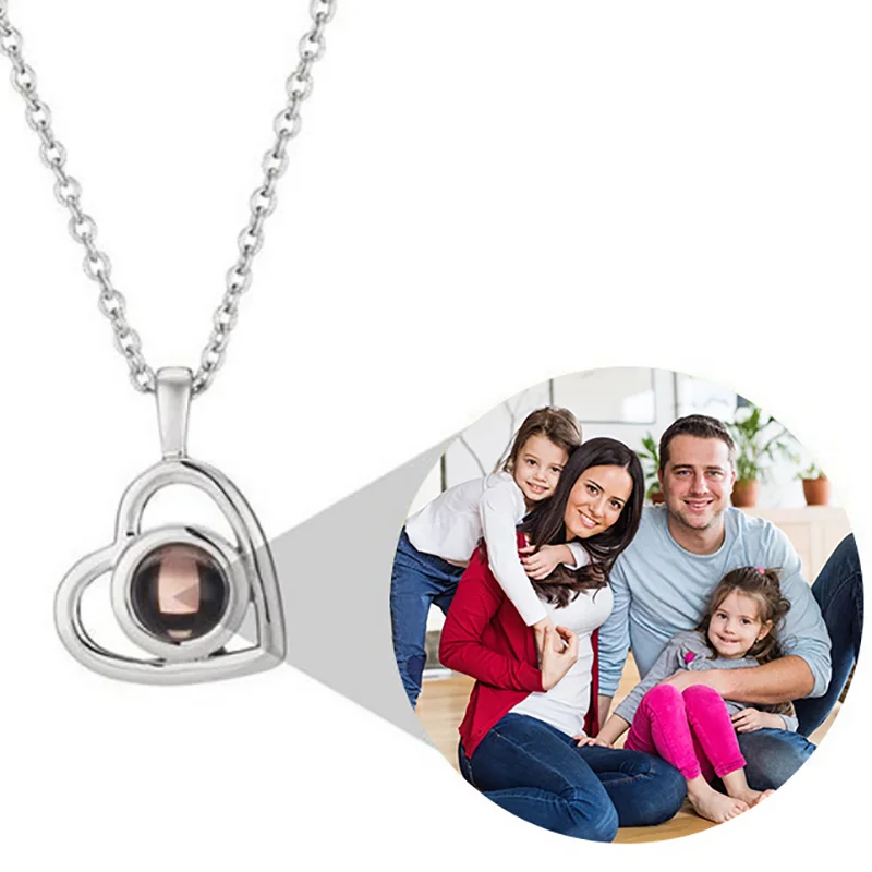 Customized Photo Projection Necklace Mother's Day Mum Gift Lover Personalized Picture Name Memory Jewelry Birthday Gifts