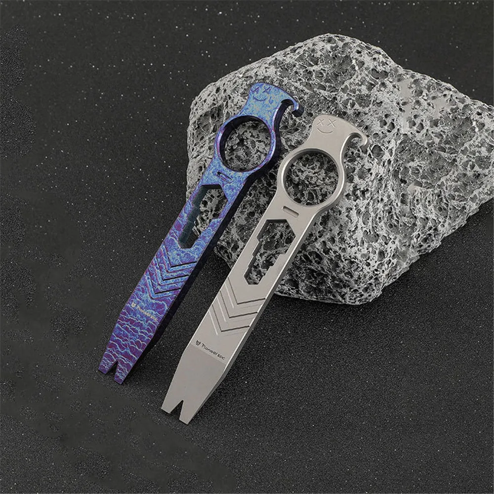 

Titanium Alloy EDC Multifunctional Tool Screwdriver Crowbar Bottle Opener Portable Outdoor Survival and Cool Stick