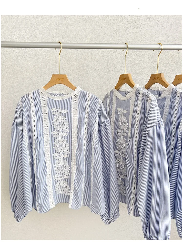 -Уникальная готическая блузка с кружевной строчкой в стиле Лолиты