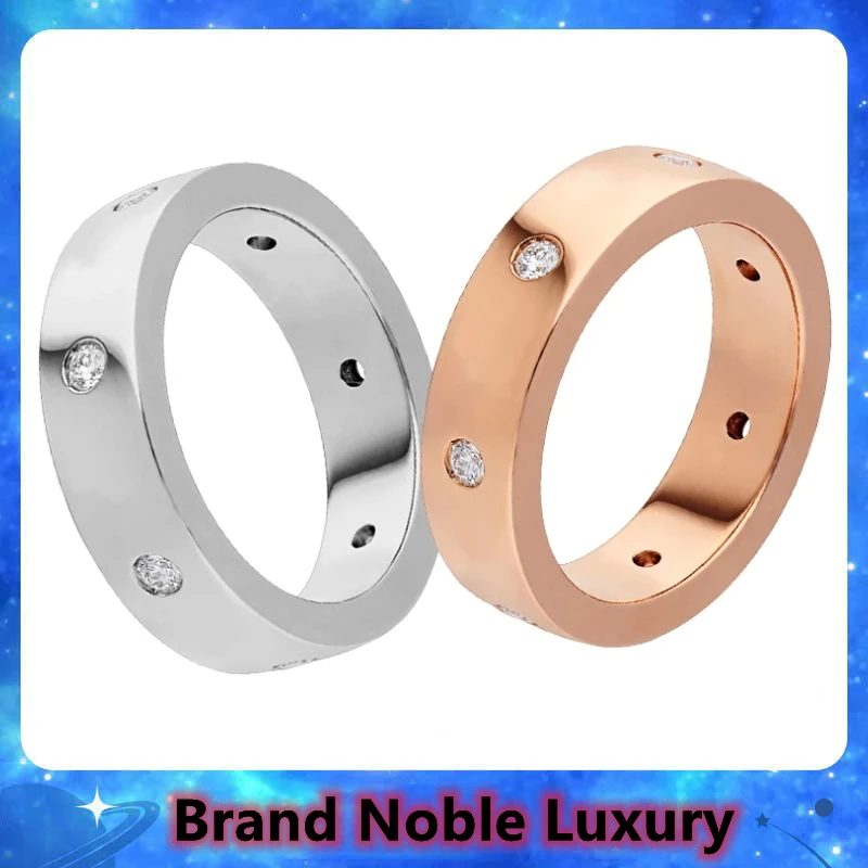 

2023 New Brand Noble Luxury S925 Sterling Silver Ring Fashion Diamonds Jewelry Men And Women Rings Lovers Christmas Gift Jewelry