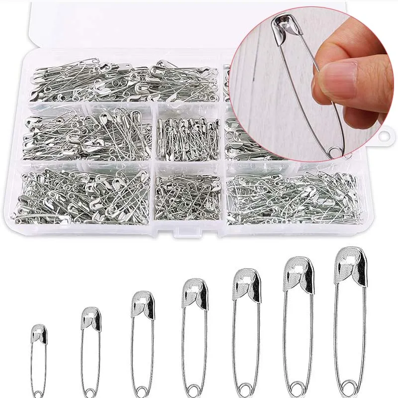 10/5PCS Silver Tone Rhinestone Safety Pins Large Safety Pins Nickel Finish Clothing  Pins Safety Pins Assorted for Art Craft - AliExpress