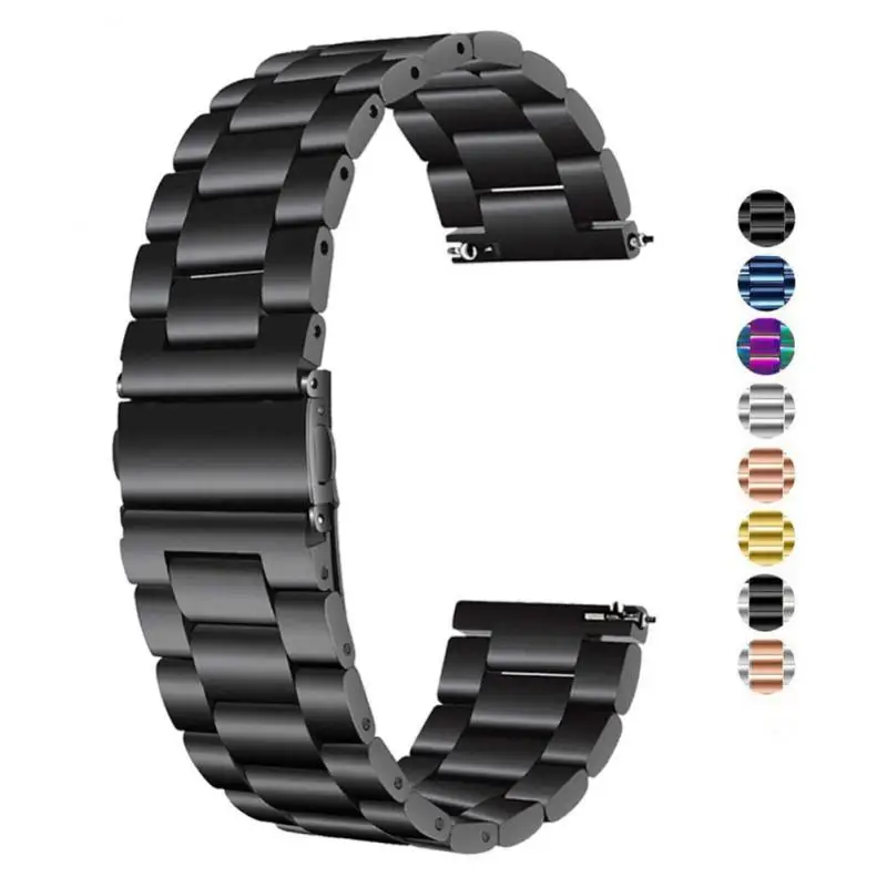 

22mm Stainless Steel Watchband Metal Watch Strap Sport Watchband Smart Watch Accessories Rust-proof Quick-release Strap