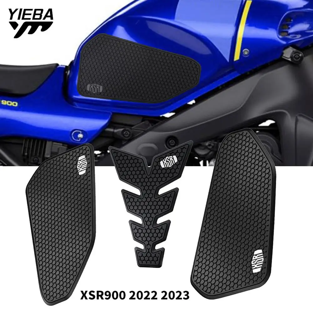 

New Motorcycle Rubber Texture Tank Pads Protector Stickers Decal Knee Side Fuel Traction Pad For Yamaha XSR 900 XSR900 2022 2023