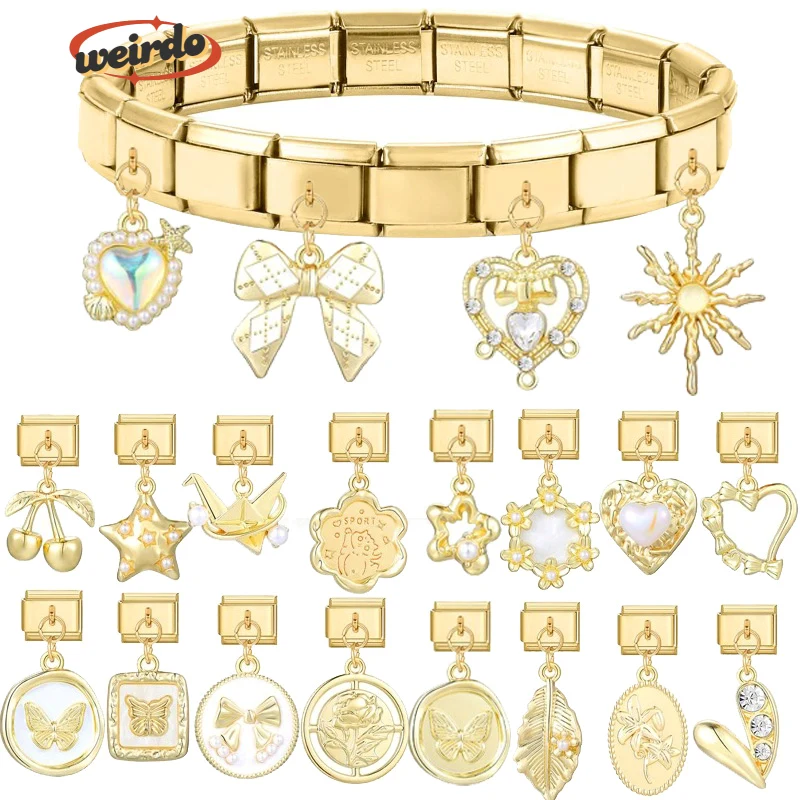 Weirdo романтический шарм цветок Бабочка солнце гирлянда итальянские шармы звенья