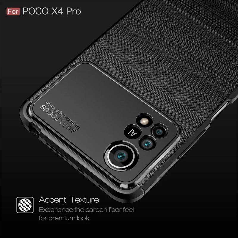 carbon fiber bumper for poco x4 pro 5g case for poco x4 pro 5g coque shockproof protective phone cover for poco x4 pro 5g free global shipping