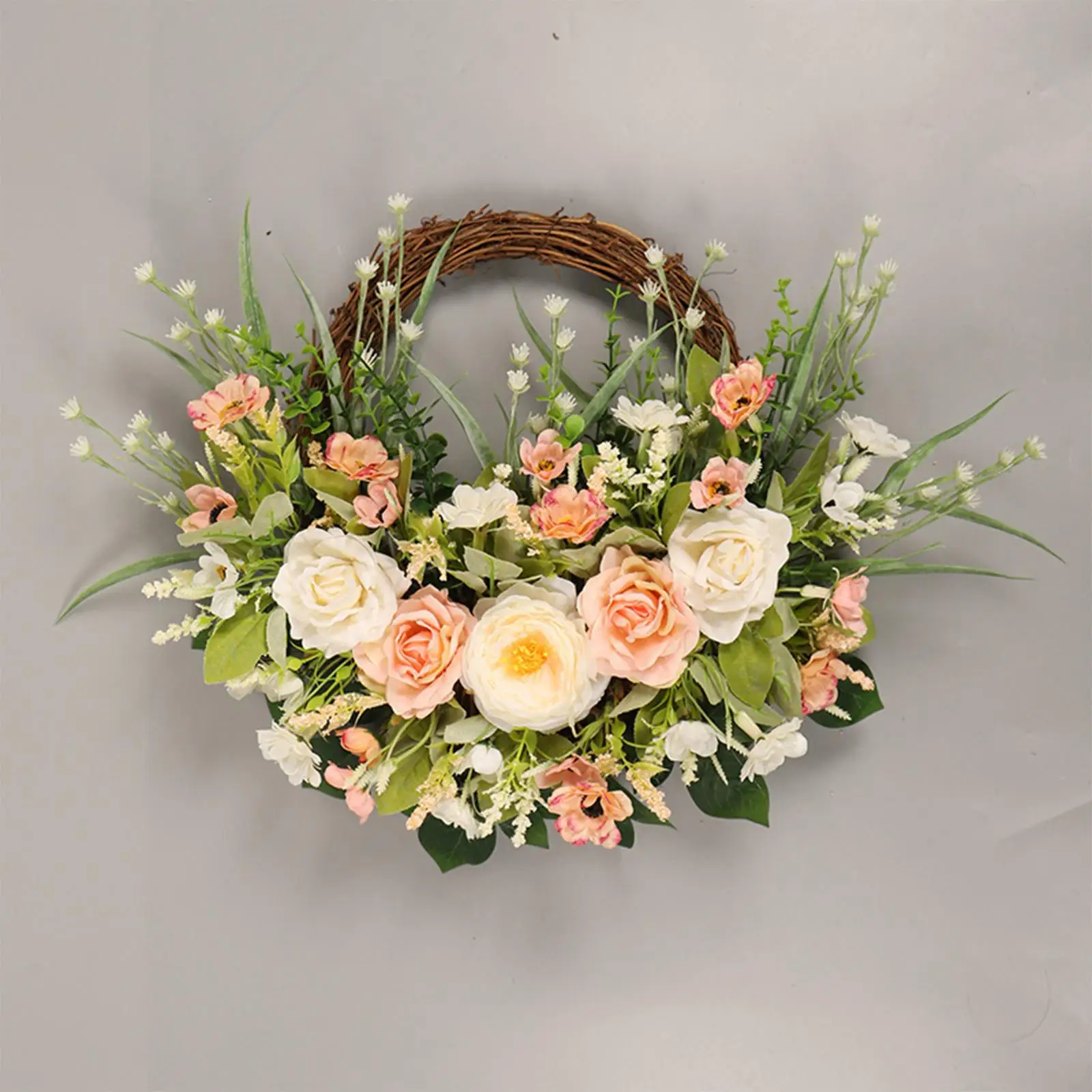 

Artificial Flower Wreath Garland Hanging Ornament for Garden Outdoor Indoor