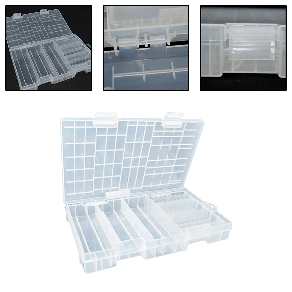 

Battery Holder Tools Dustproof Organizer Transparent Plastic Case Storage Box For 60pcs AA And 40pcs AAA Hard Battery Container