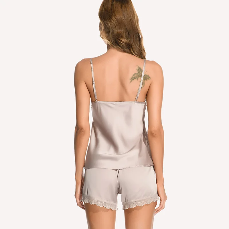 Harness pajamas Women's suit Sleeveless lace ice sexy pajamas Home wear Spring and summer new European and American style