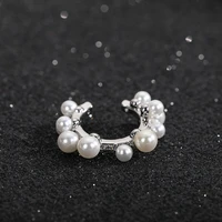 1 single irregular pearl ear clips female ol style without pierced girls earrings temperament simple ear bone clip earrings