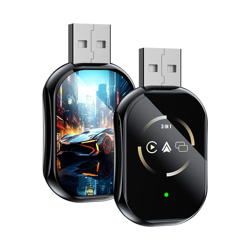 Фото 3в1 Mirror Link Проводной к беспроводному адаптеру Carplay для Airplay Android Auto MirrorLink Bluetooth + Wi-Fi USB Dongle Автомобильный Ai Box НОВЫЙ №3
