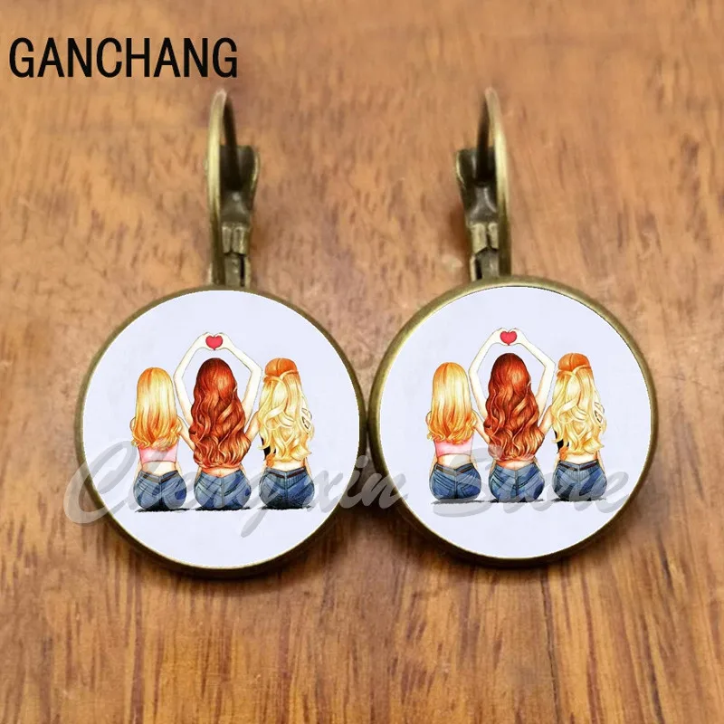 Женские графические кофейные серьги ручной работы с мультяшным рисунком