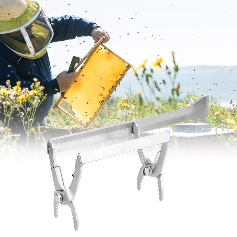 

Beekeeping tool Bee frame holder clamp Stainless steel clamp scraper New multi-functional nest frame pliers Shovel clamp