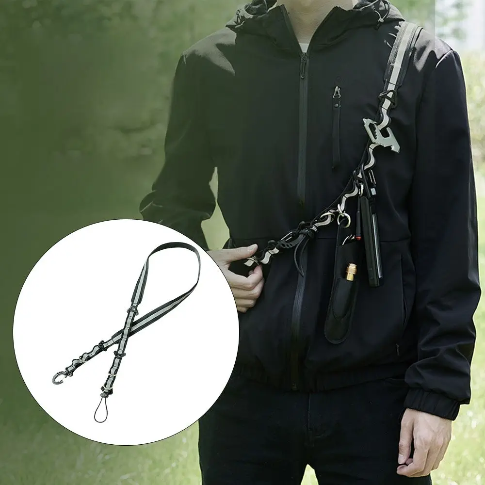

Multifunctional Hanging Buckle Hiking Outdoor Buckle Straps Mountaineering Strap Nylon Fabric Reflective Rope