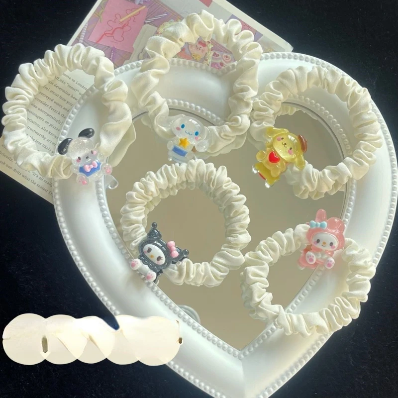 

Cartoon Sanrio Hello Kitty Anime Figure Cinnamoroll Melody Pachacco Kuromi Hair Band Cute Little Sausage Hair Band Girls Gift