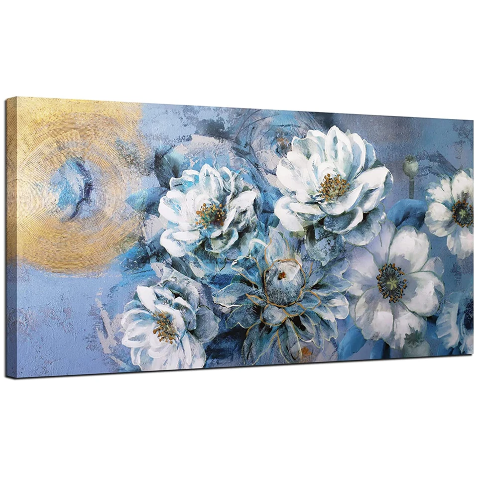 Набор для алмазной мозаики сделай сам картина Бирюзовая с белыми цветами