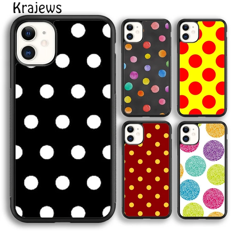 Чехол для телефона с принтом в горошек iPhone 15 SE2020 14 6 7 8 plus XS XR 11 12 mini 13 pro max