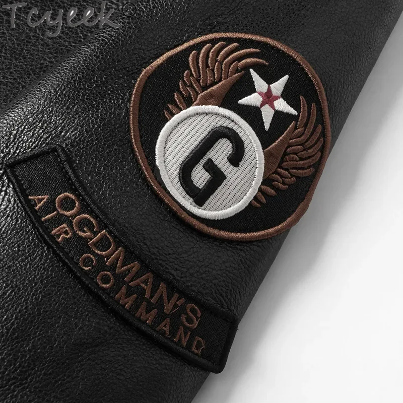 Tcyeek Мужские куртки из натуральной кожи Теплая шуба натурального меха пальто