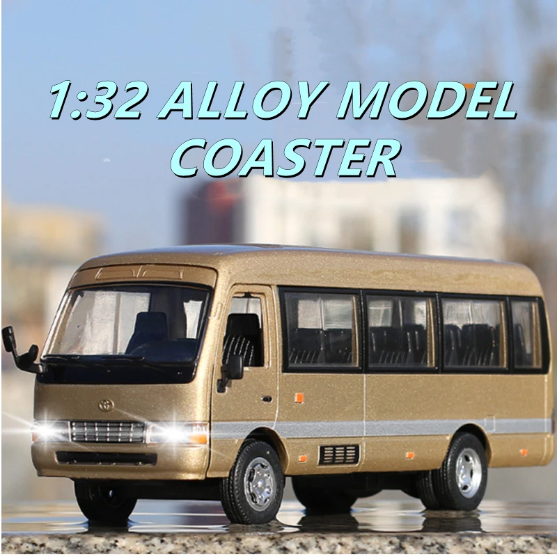 

1:32 Toyota Coaster Bus Alloy Car Diecast Model Car Toy Simulation Metal Business Bus Vehicle Toys For Kids Gifts Free Shipping
