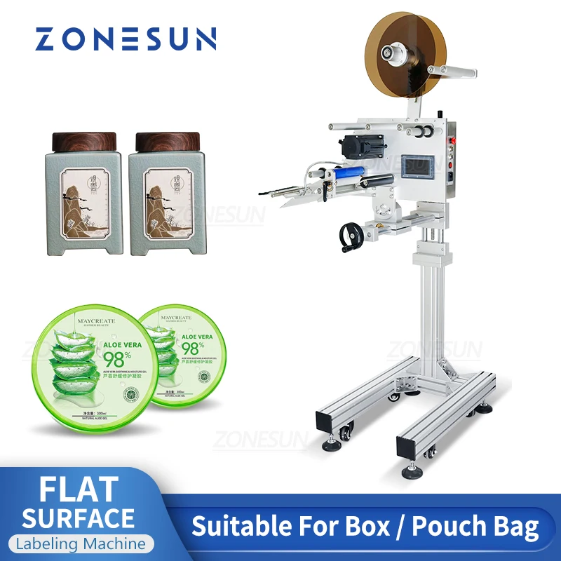 

ZONESUN Flat Surface Labeling Machine ZS-TB170 Cosmetics Card Box Packet Carton Book Can Food Label Applicator For Production