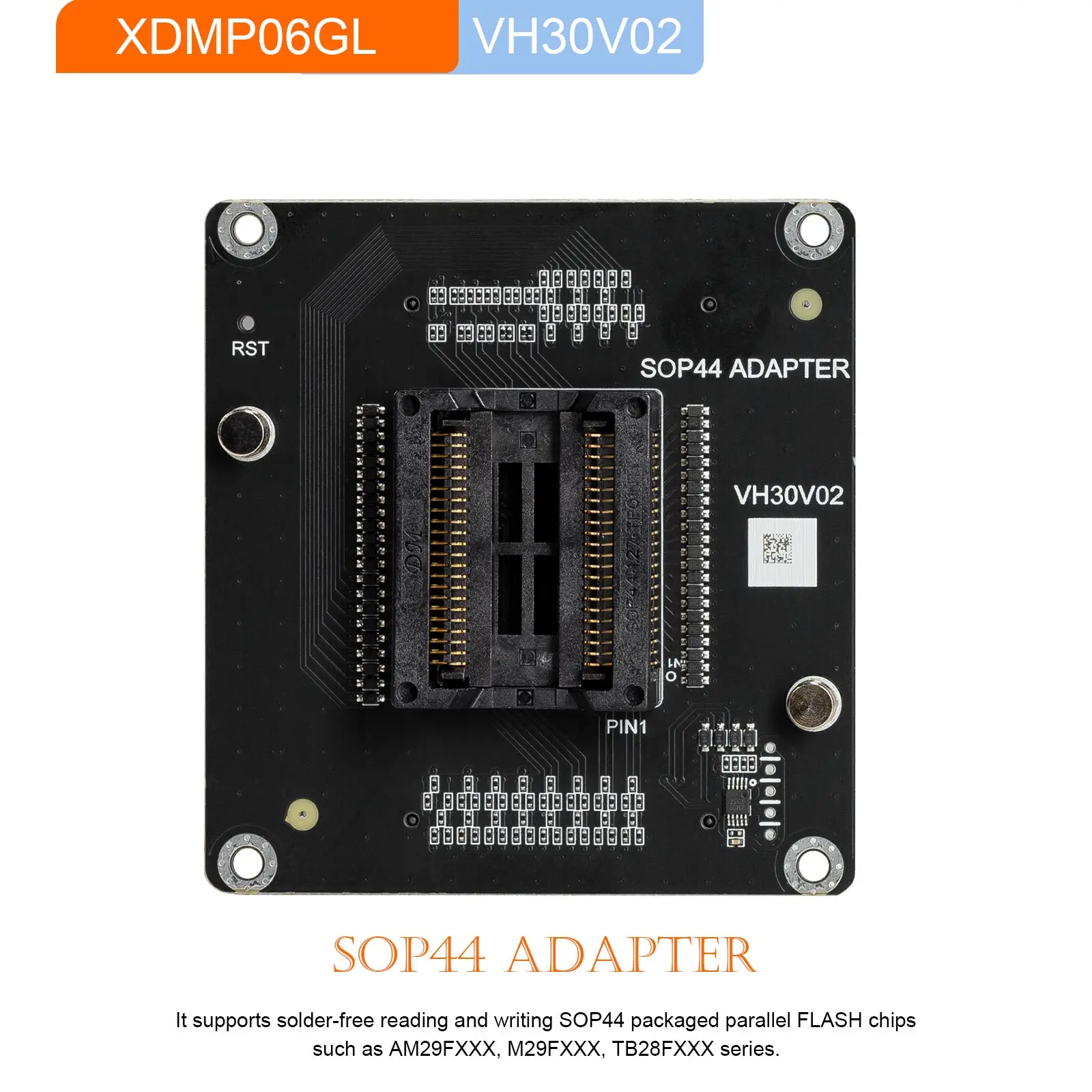 Фото Адаптер Xhorse XDMP06GL VH30V02 SOP44 для работы с программатором Multi Prog Multiprog ECU для чтения и записи чипов автомобильных ЭБУ. №3