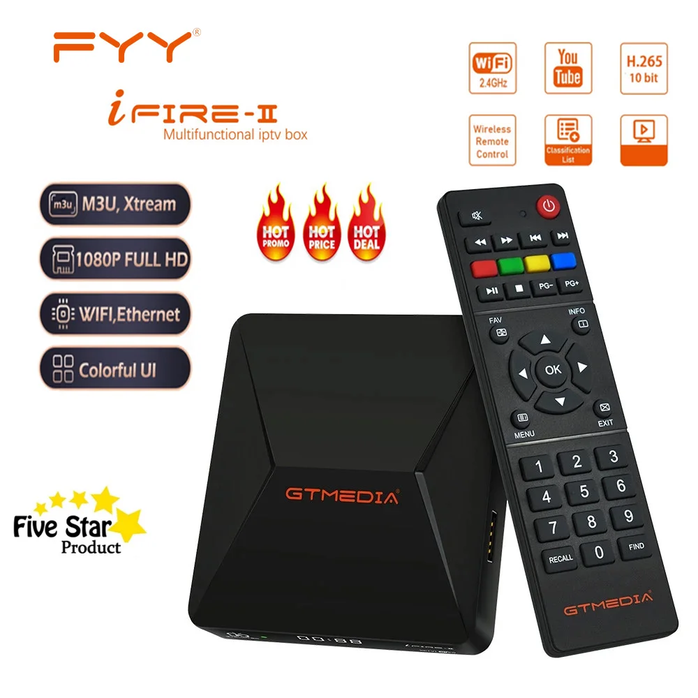 ТВ-приставка GTmedia iFire 2 1080p FHD Сетевой проигрыватель со встроенным Wi-Fi и поддержкой