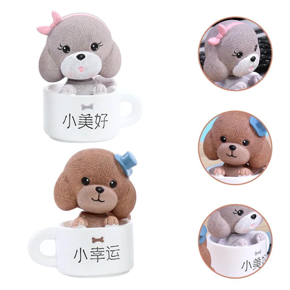 

2Pcs Shaking Head Dog Decoration Car Dashboard Ornament Home Decorations