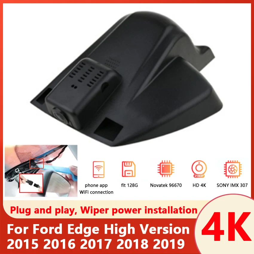 ¡Nuevo! Grabadora de conducción oculta para coche, videocámara DVR fácil de instalar para Ford Edge, versión alta 2015, 2016, 2017, 2018, 2019
