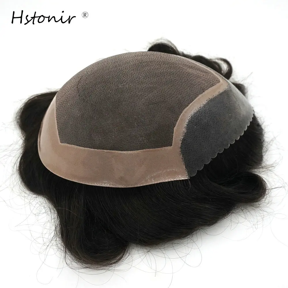 

Hstonir Toupee Men Wig Mono Lace Wig Protesi Capelli Uomo Perruque Cheveux Humain Segunda Pele Masculino Indian Remy Hair H066