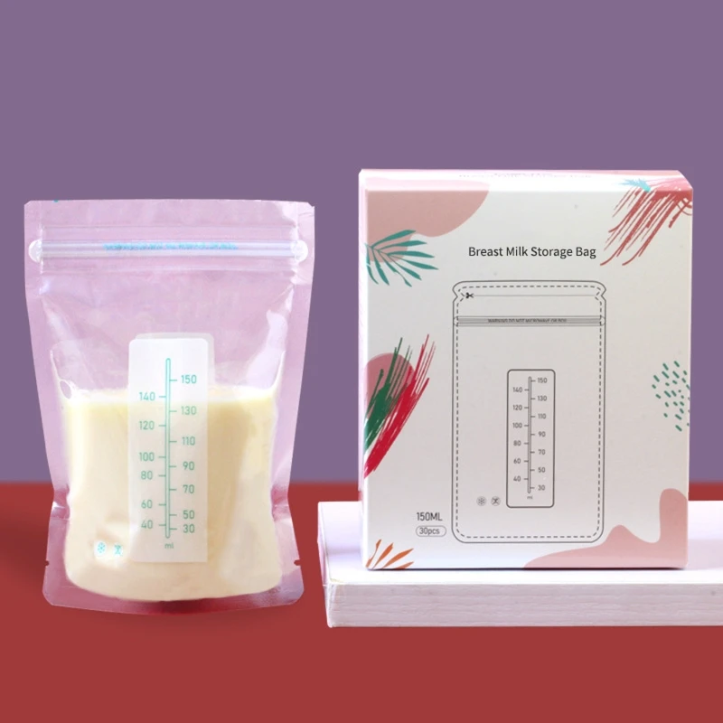 

Baby Food Pouch Breast Milk Storage Bags 30Pack Clear Food Bags 150/200ML Travel Food Storage Bag Milk Freezer Bags