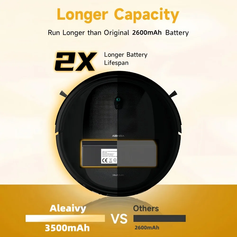 Фото Аккумулятор большой емкости 14,4 В, 3500 мАч — замена для Mi Mop 2S STYTJ02YM Xiaomi Mijia LDS и Mi Vacuum-Mop P, запасной аксессуар №5