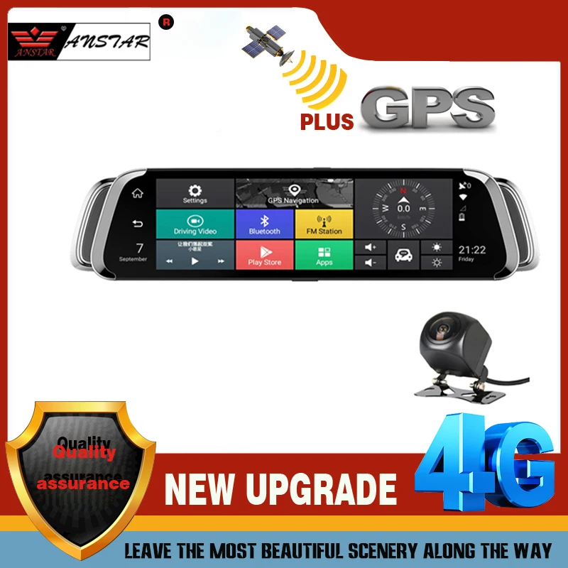 ANSTAR 4G Автомобильная камера 10 дюймов зеркало заднего вида Android 5 1 GPS Автомобильный