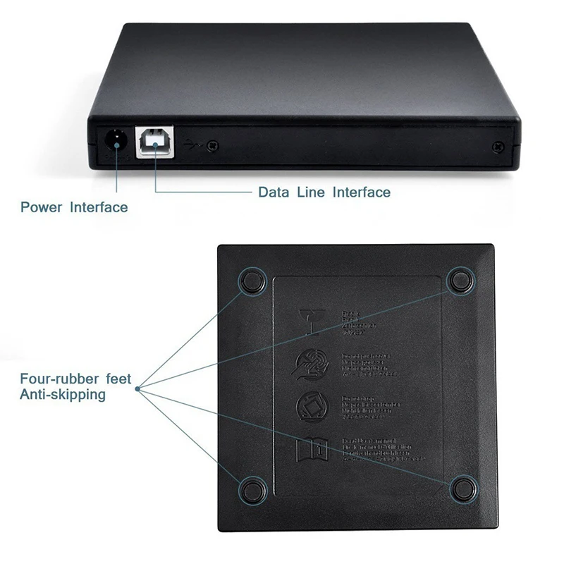 Фото USB 2.0 Универсальный внешний привод CD DVD CD-RW Запись DVD/CD-считыватель Плеер CD-DVD-считыватель для ноутбуков Настольный ПК №3