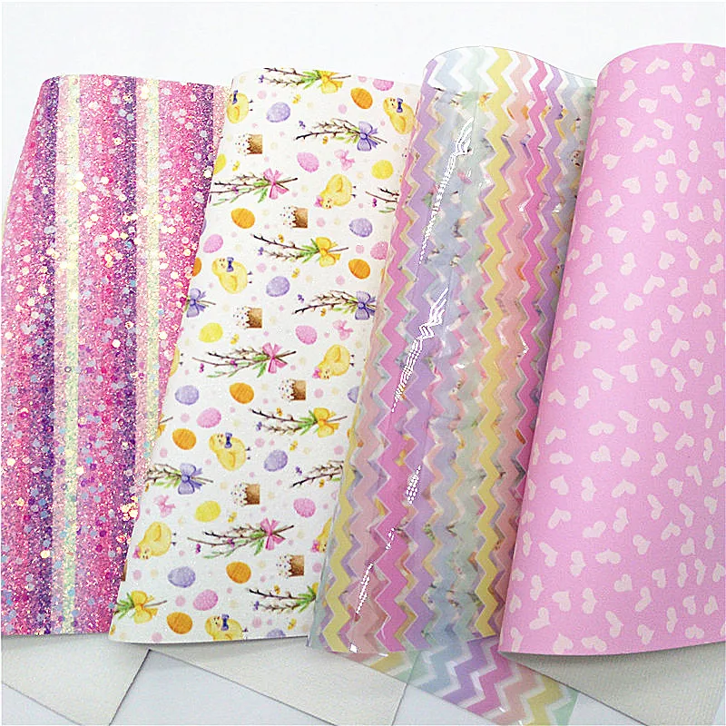 Радужные полосы крупные блестящие кожаные сердца пасхальные яйца печатные