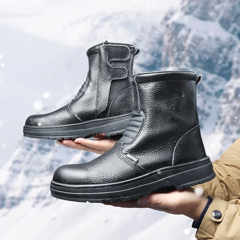 

Мужские кожаные ботинки на толстой подошве, с плюшевой подкладкой