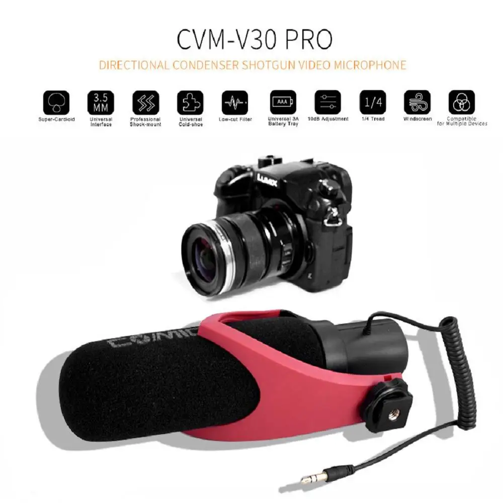 Суперкардиоидный направленный конденсаторный видеомикрофон CVM-V30 PRO |