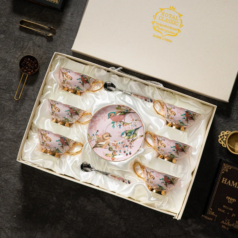 

European Coffee Cup Set Phnom Penh Household Gift Elegant Small Luxury Afternoon Tea Set Set with High Appearance