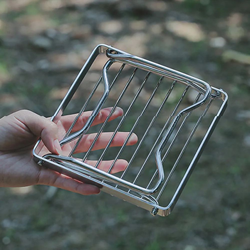 

Outdoor Mini Portable Stainless Steel Grill Camping Picnic Cooking Stove Bracket 16x17cm For Camping Hiking Backpacking Picnics