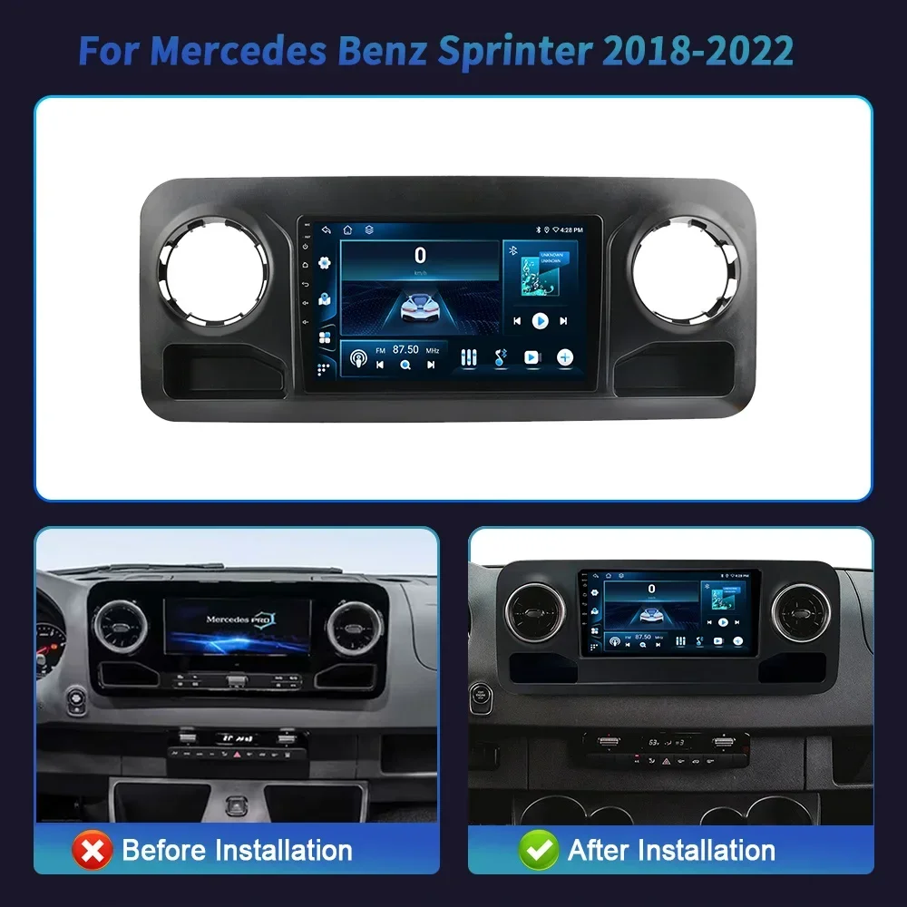 Android 14 для Mercedes Benz Sprinter 2018-2022 4G GPS Беспроводной Bluetooth Apple Carplay Мультимедийное