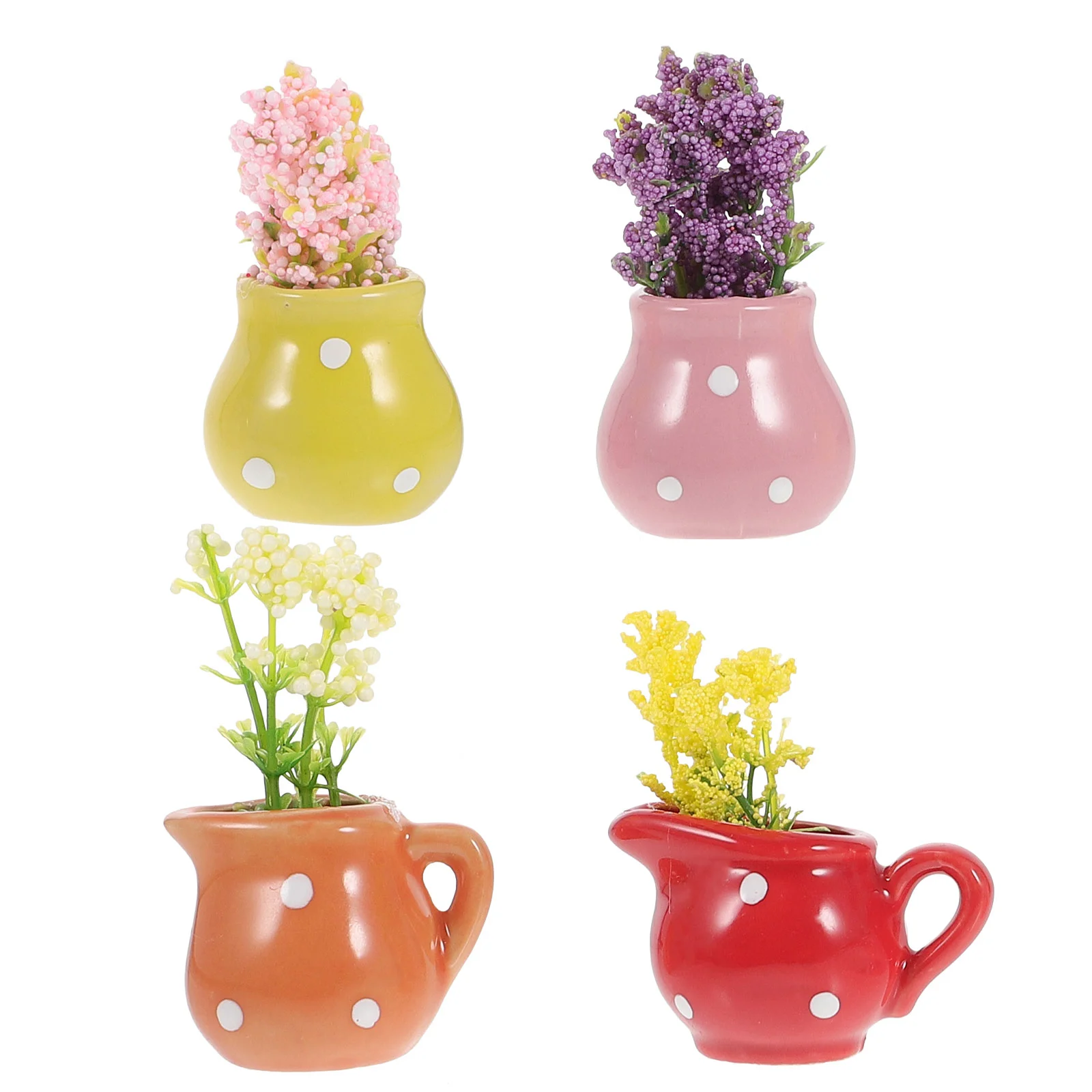 

4 Pcs Flower Decoration Potted Fridge Magnet Decorative Kawaii Magnets Vase Adorable Delicate Refrigerator Office